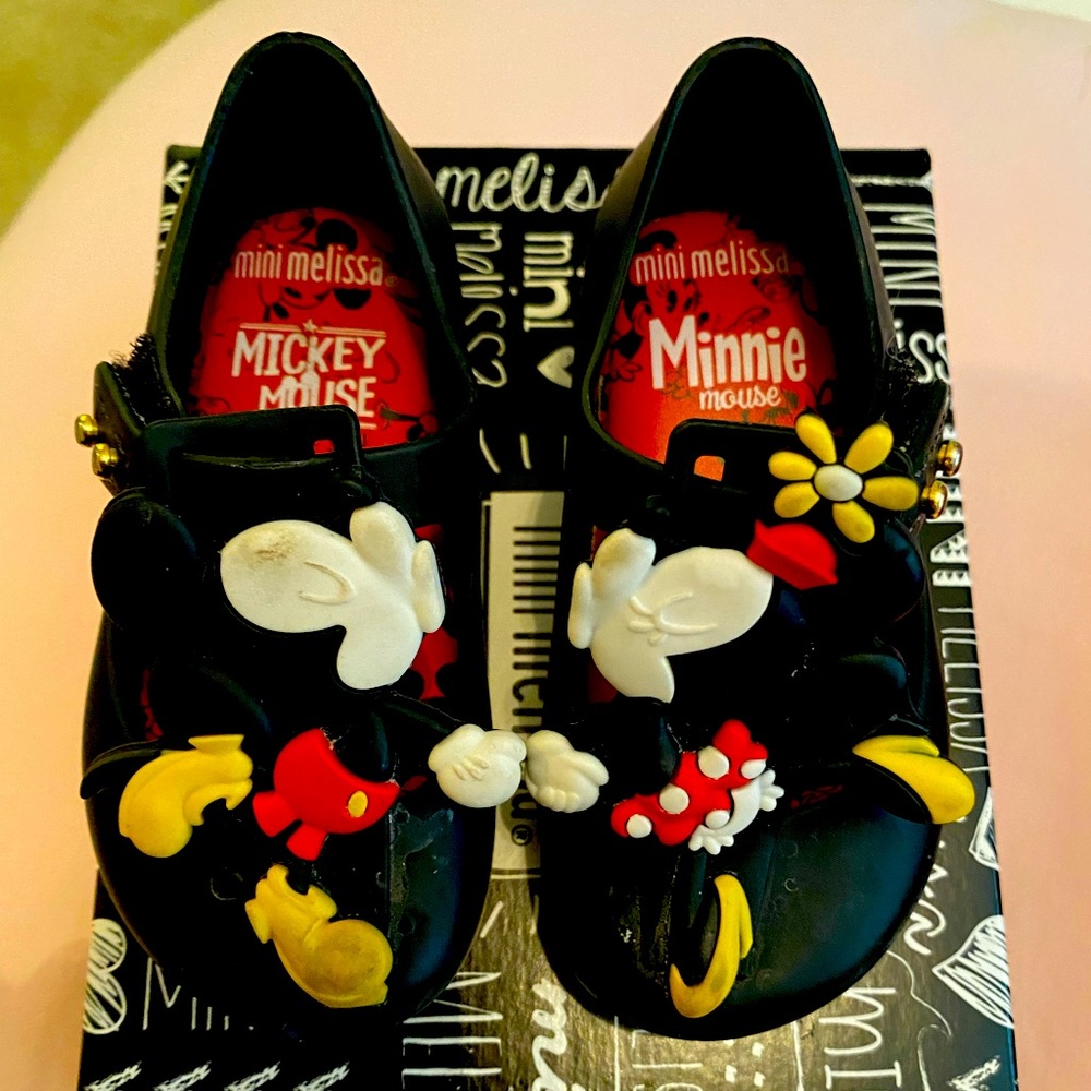 Mini Melissa Minnie & Mickey Black Sandal